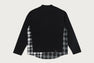 BAPE BLACK LAYERED CHECK HENLEY POCKET LS TEE
