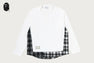 BAPE BLACK LAYERED CHECK HENLEY POCKET LS TEE
