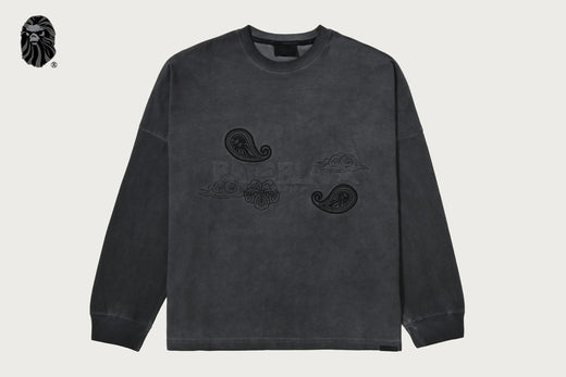 BAPE BLACK WASHED BORO LOGO LS TEE