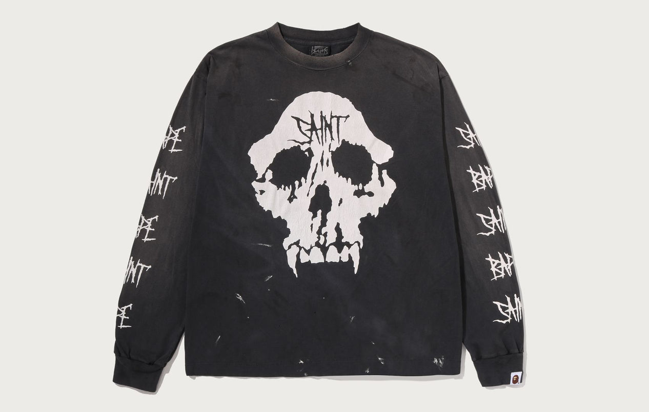 Official image for BAPE x SAINT MXXXXXX collaboration apparel