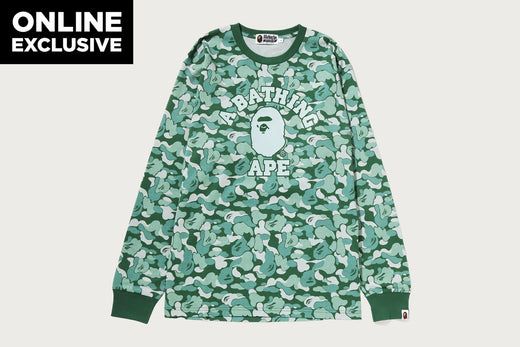 BAPE CARD CAMO COLLEGE LONG SLEEVE TEE BAPEC