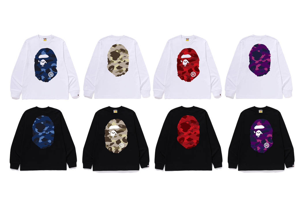 COLOR CAMO BIG APE HEAD LS TEE | bape.com