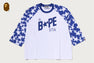 STA PATTERN BAPE STA RAGLAN CROPPED FIT LS TEE
