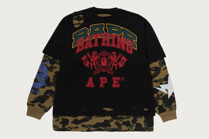 DESTROYED MULTI LOGO 2 IN 1 RELAXED FIT LS TEE