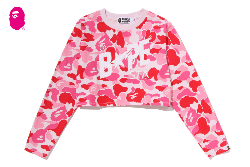 ABC CAMO BAPE STA LOGO CROPPED LS TEE | bape.com