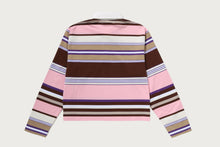APE HEAD ONE POINT STRIPE BOXY CROPPED L/S POLO TEE
