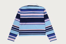 APE HEAD ONE POINT STRIPE BOXY CROPPED L/S POLO TEE