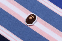 APE HEAD ONE POINT STRIPE BOXY CROPPED L/S POLO TEE