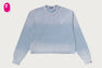 INDIGO COLLEGE PRINT BOXY CROPPED LS TEE
