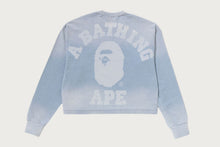 INDIGO COLLEGE PRINT BOXY CROPPED LS TEE