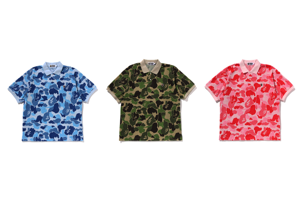 ABC CAMO PILE JACQUARD RELAXED FIT POLO SHIRT | bape.com