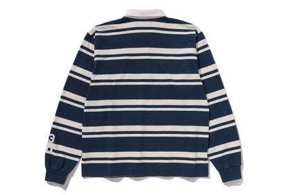 【 BAPE X MOUSSY 】STRIPED RUGBY L/S SHIRT