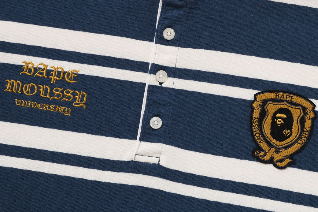 BAPE X MOUSSY 】STRIPED RUGBY L/S SHIRT | bape.com