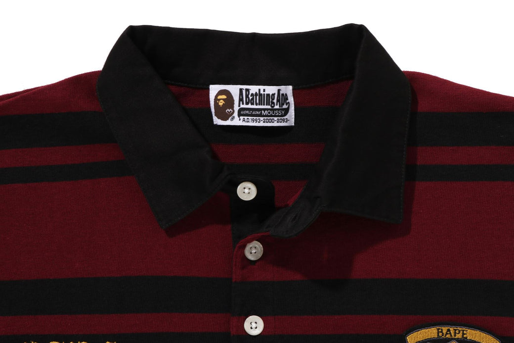 トップス MOUSSY BAPE STRIPED RUGBY L/S SHIRT MOUSSY | BP/MS STRIPED RUGBY L/S シャツ (Tシャツ・カットソー