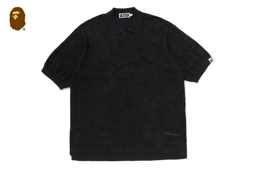 SOLID CAMO JACQUARD RELAXED FIT POLO SHIRT