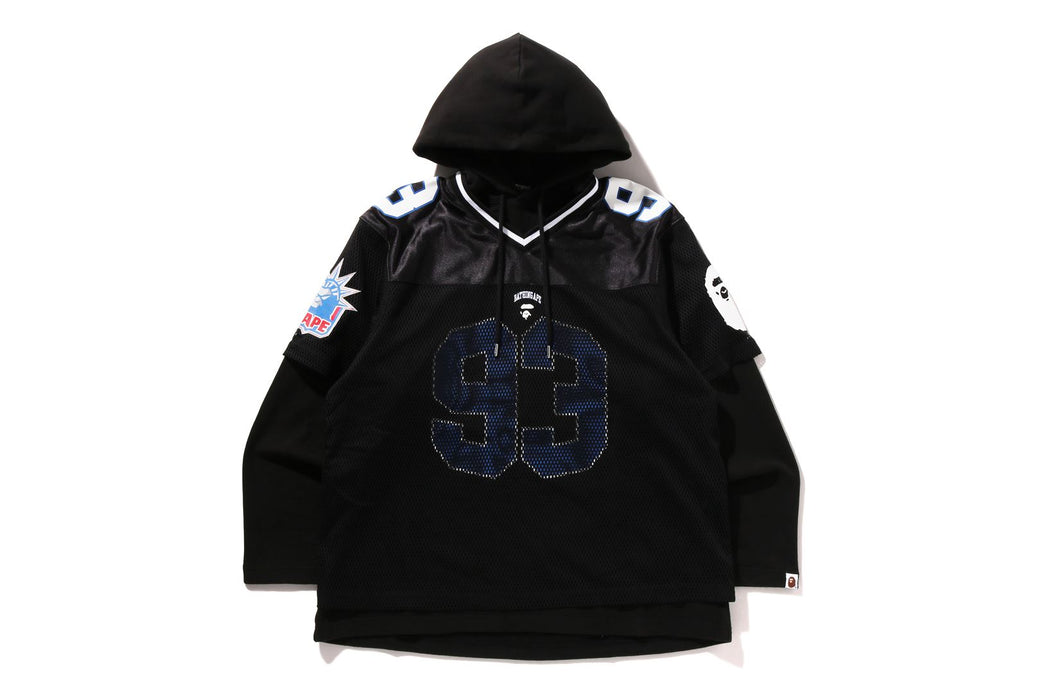 MULTI LOGO LAYERED SLEEVES RELAXED FIT FOOTBALL JERSEY bape