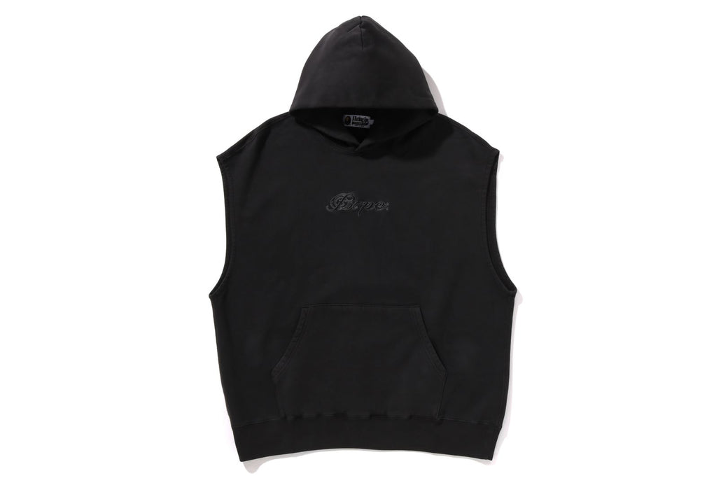 切手95-GARMENT DYED SLEEVELESS HOODED