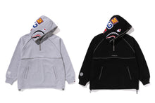 SHARK LOGO HALF ZIP RELAXED FIT PULLOVER HOODIE