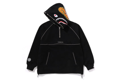 SHARK LOGO HALF ZIP RELAXED FIT PULLOVER HOODIE