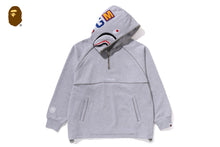 SHARK LOGO HALF ZIP RELAXED FIT PULLOVER HOODIE