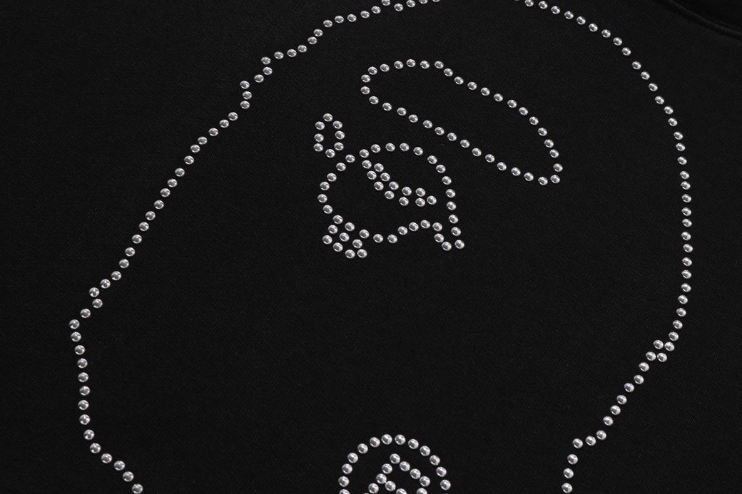 STUDDED APE HEAD RELAXED FIT PULLOVER HOODIE | bape.com