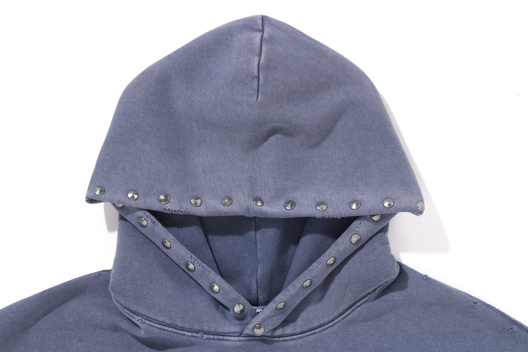 【APE】STUDDED GARMENT DYE LOGO SLEEVELESS PULLOVER HOODIE STUDDED GARMENT DYE LOGO SLEEVELESS PULLOVER HOODIE | bape.com