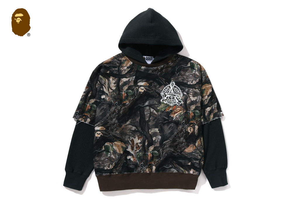 TREE EDGE CAMO LAYERED PULLOVER HOODIE | bape.com
