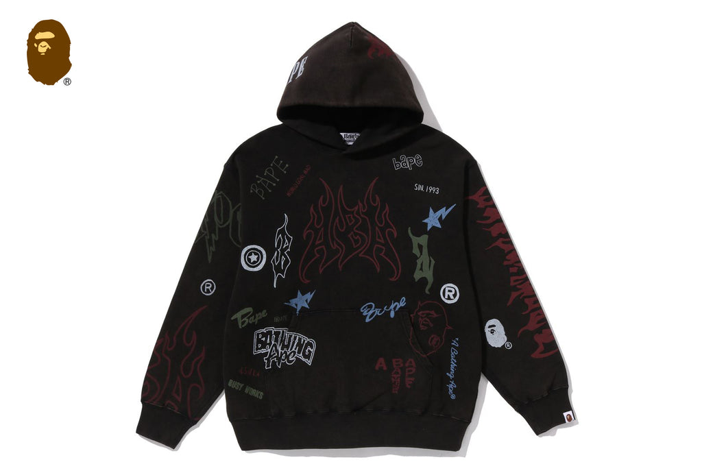 ALLOVER PRINT RELAXED FIT PULLOVER HOODIE | bape.com