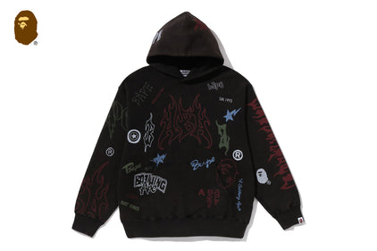 ALLOVER PRINT RELAXED FIT PULLOVER HOODIE