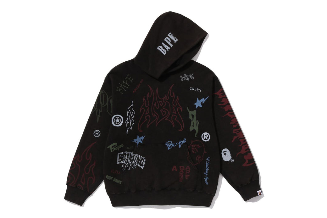 ALLOVER PRINT RELAXED FIT PULLOVER HOODIE | bape.com