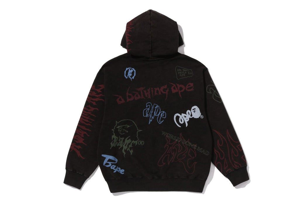 ALLOVER PRINT RELAXED FIT PULLOVER HOODIE | bape.com
