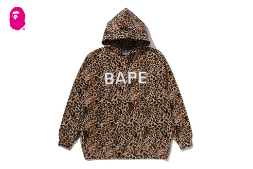 WILD LEOPARD PATTERN CRYSTAL BAPE PULLOVER HOODIE