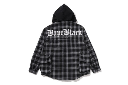 BAPE BLACK GRUNGE CHECKER SHIRT