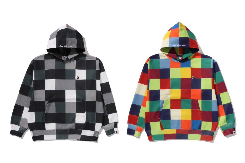MULTI COLOR PATCHWORK PULLOVER HOODIE | bape.com