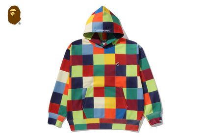 MULTI COLOR PATCHWORK PULLOVER HOODIE