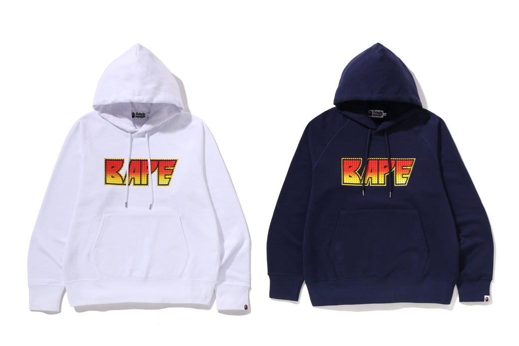 RHINESTONE LOGO REGULAR FIT PULLOVER HOODIE | bape.com