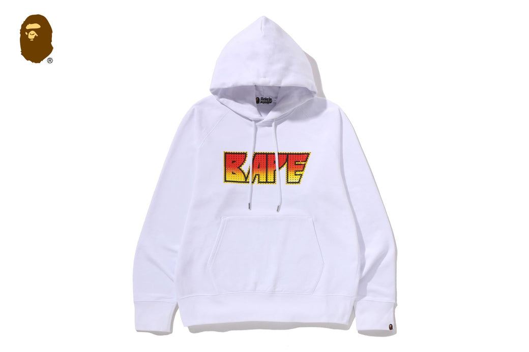 RHINESTONE LOGO REGULAR FIT PULLOVER HOODIE | bape.com