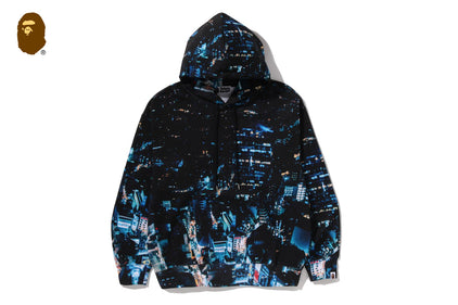 OVERALL PRINT CREASE RELAXED FIT PULLOVER HOODIE