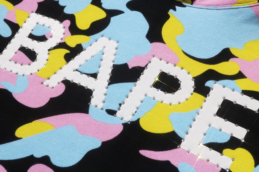 NEW MULTI CAMO LOGO OVERSIZED PULLOVER HOODIE | bape.com