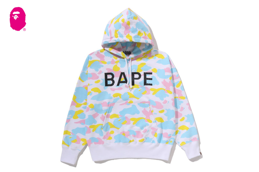 NEW MULTI CAMO LOGO OVERSIZED PULLOVER HOODIE | bape.com