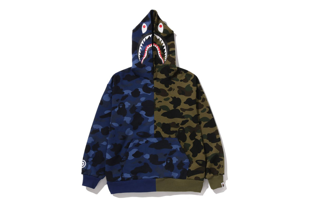 SPLIT CAMO SHARK RELAXED FIT PULLOVER HOODIE | bape.com