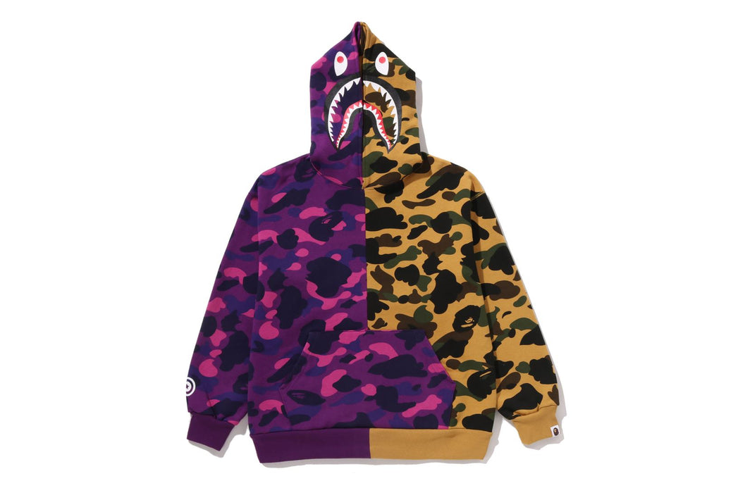 SPLIT CAMO SHARK RELAXED FIT PULLOVER HOODIE | bape.com
