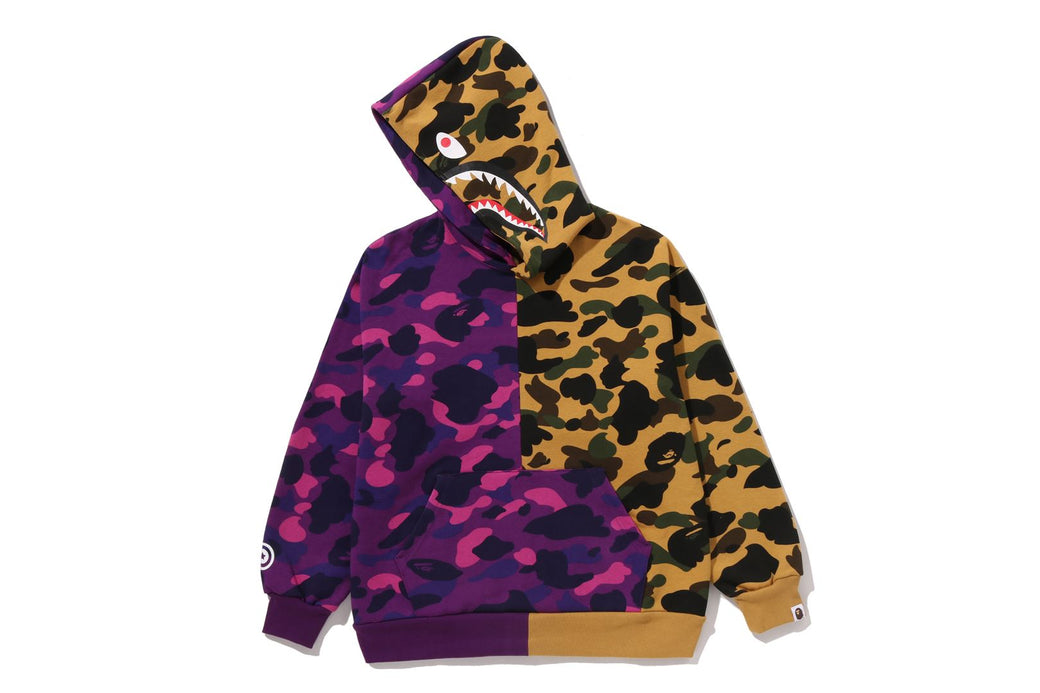 SPLIT CAMO SHARK RELAXED FIT PULLOVER HOODIE | bape.com