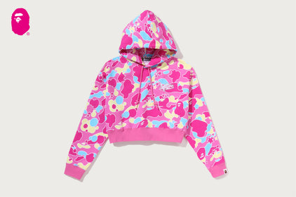 STA CAMO BAPE STA LOGO CROPPED PULLOVER HOODIE