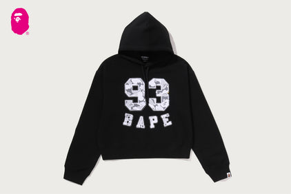 CAMO LACE PATCH BOXY CROPPED PULLOVER HOODIE