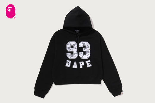 CAMO LACE PATCH BOXY CROPPED PULLOVER HOODIE