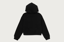 CAMO LACE PATCH BOXY CROPPED PULLOVER HOODIE