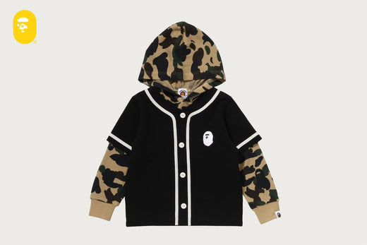 1ST CAMO BASEBALL LAYERED PULLOVER HOODIE