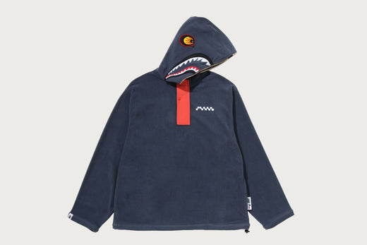 【BAPE BY KAZUKI KURAISHI】 SHARK FLEECE HALF ZIP PULLOVER HOODIE