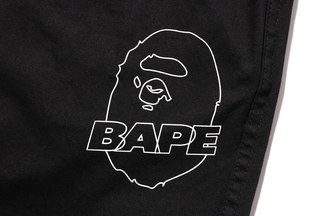 Bape Ape Head Curved Pants Kids Jr 1K30 652 001 Black 150 10 Yr Old